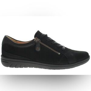 Women's Black Casual Sneakers with Side Zipper